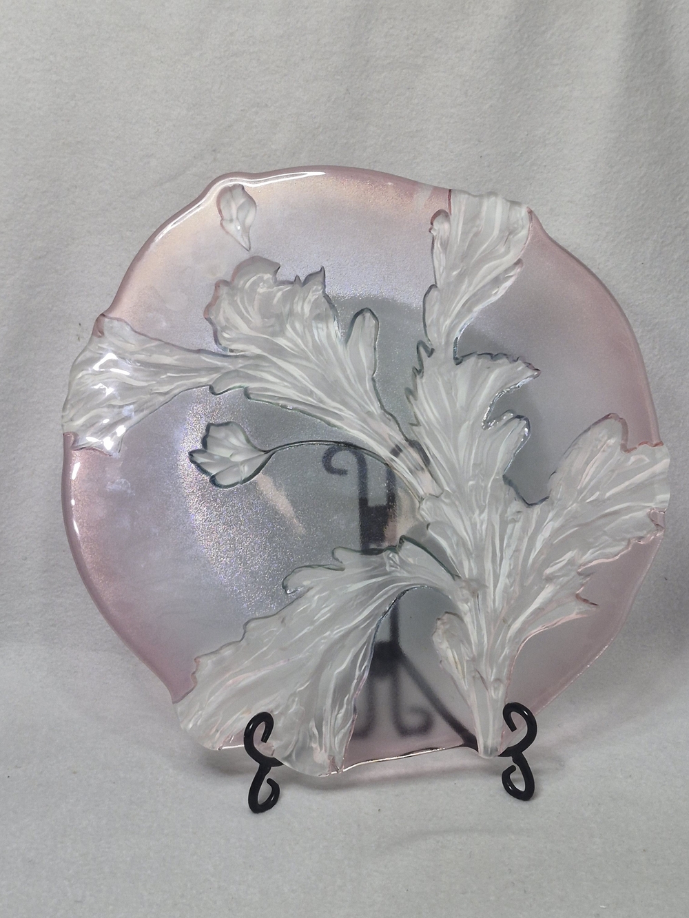 Vintage Savoir Vivre Artesia Nouveau Iridescent Glass Serving Platter